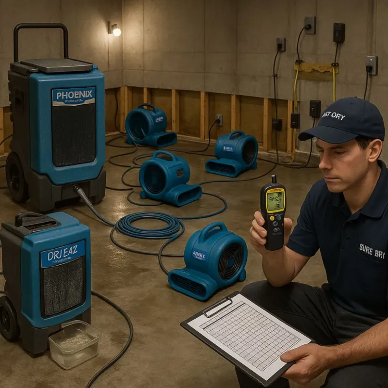 Structural Drying and Dehumidification process in Lake City, MI
